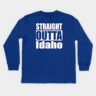 Straight Outta Idaho Kids Long Sleeve T-Shirt